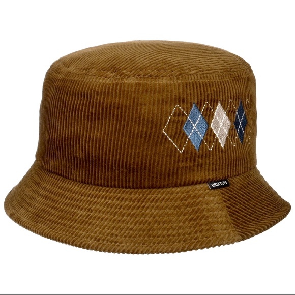 Brixton x Free People Gramercy Packable Bucket S / M Brown Blue Corduroy Hat - Picture 11 of 11